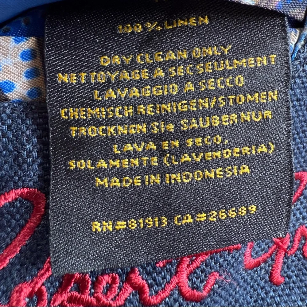 Robert Graham 100% Linen Navy Paisley Lining Detailed Blazer Men's‎ 40 EUC